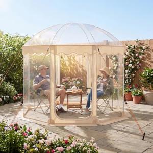 KOTEK Pop Up Bubble Tent, 10 x 10 Ft Weather Pod with 2 Roll-Up Doors, Carrying Bag, 8-10 Person Igloo Tent Dome for Camping Backyard Beach Parks Winter Activities Outdoor Events