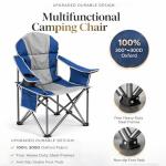 Simple Deluxe Oversized Outdoor Foldable Camping Chair, with Cup Holder and Carrying Bag, Camping Chair with 500lbs Capacity and Sturdy Material, Suitable for Beaches, Hiking and Camping, Blue