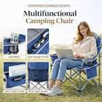 Simple Deluxe Oversized Outdoor Foldable Camping Chair, with Cup Holder and Carrying Bag, Camping Chair with 500lbs Capacity and Sturdy Material, Suitable for Beaches, Hiking and Camping, Blue