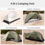 Naturehike Mongar Pro 1/2/3 Person Backpacking Tent,Waterproof Nylon Easy Setup Lightweight Camping Tent