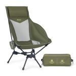 MellowCamp High Back Camping Chair, Oversized Comfort Design Collapsible Camp Chair with Pillow (Green)