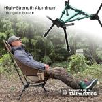 MellowCamp High Back Camping Chair, Oversized Comfort Design Collapsible Camp Chair with Pillow (Green)