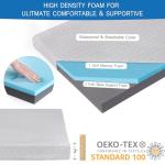 Memory Foam Camping Mattress Pad 3 Inch Thick, Portable Sleeping Pad with Waterproof Cover, Portable Roll Up Cot Mattress Pad Floor Mat for Travel Truck Bed Tent