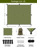 Sunyear Hammock Camping with Rain Fly Tarp and Net, Portable Camping Hammock Double Tree Hammock Outdoor Indoor Backpacking Travel & Survival, 2 Tree Straps,100% Waterproof Green Bundle