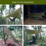 Sunyear Hammock Camping with Rain Fly Tarp and Net, Portable Camping Hammock Double Tree Hammock Outdoor Indoor Backpacking Travel & Survival, 2 Tree Straps,100% Waterproof Green Bundle
