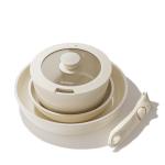 Redchef Truly Non Toxic Pots and Pans Set Non Stick, Upgraded Ceramic Pan and Pot Set, PFAS PTFE PFOA PFOS Free, Kitchen Cookware Set with Detachable Handle, RV Camping with Frying Pans Set