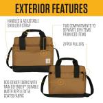 Carhartt Insulated Two Compartment Cooler, Durable Water Repellent Material W/Front Zippered Pocket for Camping, Beach & Travel, 24 Can, Black