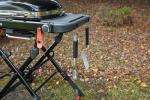 Weber Traveler® Portable Gas Grill (Liquid Propane) for Outdoor Cooking – Black, Porcelain-Enameled Lid, Side Table, Folding Portable Grill with Wheels for Camping, Tailgating & Travel