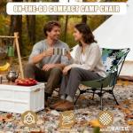 TUIKEN Ultralight Camping Chair Backpacking Chair, Portable Camp Chair with Cup Holder & Storage Bag, Lightweight Compact Folding Chair for Hiking, Travel, Picnic Mountaineering (Camo)