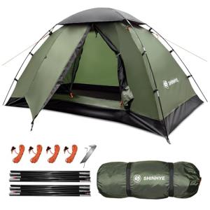 Backpacking Tent for Camping 1 Person Hiking Ultralight Tent for Waterproof Windproof Outdoor Two Doors Tents Easy Quick Setup Lightweight Instant Tents（1 Person）