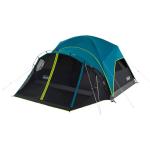 Coleman Carlsbad 4 Person Dark Room Dome Camping Tent with Screen Room, E Ports, Side Windows, and WeatherTec System, Teal Blue/Black