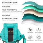 Unisakey Oversized Rocking Camping Chair with Headrest & Cup Holder - 400lbs Capacity, 600D Oxford Fabric, Easy Fold Portable Outdoor Rocker Chair for Camping, Backyard, Beach, Blackgreen