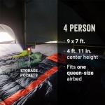 Coleman Carlsbad 4 Person Dark Room Dome Camping Tent with Screen Room, E Ports, Side Windows, and WeatherTec System, Teal Blue/Black