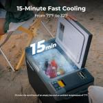 BougeRV 12 Volt Refrigerator, CRPRO 30 Quart 12V Car Fridge, Portable Freezer (-8℉~50℉), Compressor Electric Cooler with 12V/24 DC, 110-240 AC for Outdoor Camping Overlanding Truck RV SUV Van