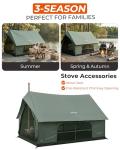 KingCamp Camping Tent 6-8 Person, Canvas Hot Tent with Stove Jack, Waterproof & Windproof Cabin Tent for Family Camping & Outdoor Parties
