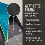 Coleman Carlsbad 4 Person Dark Room Dome Camping Tent with Screen Room, E Ports, Side Windows, and WeatherTec System, Teal Blue/Black