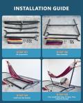 EveryFun Double Hammock with Heavy-Duty Steel Stand,Portable,Easy Assembly,600lbs Weight Capacity,Perfect for Indoor,Yard,Camping,or Outdoor-Rainbow