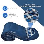 KingCamp 45°F Kids Sleeping Bag, Lightweight Waterproof & Compact Flannel Sleeping Bags Cold Weather & Warm Youth Essentials Gear Accessories for Camping, Fits 10-12 Children up to 4'7"-5'5" Tall
