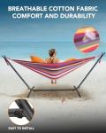 EveryFun Double Hammock with Heavy-Duty Steel Stand,Portable,Easy Assembly,600lbs Weight Capacity,Perfect for Indoor,Yard,Camping,or Outdoor-Rainbow