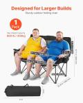 VEVOR Double Camping Chair, Oversized Two Person Camp Chair with 660 lbs Heavy Duty Support, with Dual Cup Holders, Wine Glass Holders, Magazine Straps, Carry Bags for Outdoor, Beach, 1 Pack