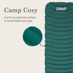 Coleman Inflatable Sleeping Pad Soft & Comfortable with Brushed Knit Surface, Easy Inflatation, Lightweight, Green