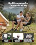 VEVOR Double Camping Chair, Oversized Two Person Camp Chair with 660 lbs Heavy Duty Support, with Dual Cup Holders, Wine Glass Holders, Magazine Straps, Carry Bags for Outdoor, Beach, 1 Pack