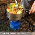 Stainless Steel Camping Pot with Lid and Folding Handle,1.5L Large Capacity Lightweight Bento Pot,Save Space,Suit for Outdoor Camping Trip,Hiking,Backpacking