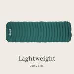 Coleman Inflatable Sleeping Pad Soft & Comfortable with Brushed Knit Surface, Easy Inflatation, Lightweight, Green