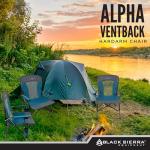 Black Sierra Camping Chair – Folding Portable Lawn & Beach Chair with Padded Hard Armrest, Mesh Vented Back, Spacious, Cup Holder, Carry Bag – Supports 300 lbs for Sports