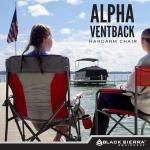 Black Sierra Camping Chair – Folding Portable Lawn & Beach Chair with Padded Hard Armrest, Mesh Vented Back, Spacious, Cup Holder, Carry Bag – Supports 300 lbs for Sports