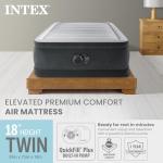 Intex Twin Size Air Mattress, 18in Height, Built-in Pump, Dura-Beam Deluxe Comfort-Plush - Portable Inflatable Blow-up Bed for Camping, Travel, Guests
