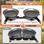 Cofiyard 20,000 BTUs 2 Burner Propane Camping Stove, Portable Folding Camp Stove with Adjustable Burners, Built-in Ignition and Carrying Bag, Dual Gas Stoves for Tailgating, Camping, BBQ Overland Grey