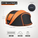 EchoSmile Instant Pop Up Camping Tent, 2/4/6 Person, Easy Setup Tent, Water Resistant Dome, Portable with Carry Bag
