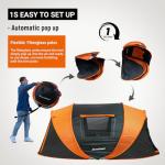 EchoSmile Instant Pop Up Camping Tent, 2/4/6 Person, Easy Setup Tent, Water Resistant Dome, Portable with Carry Bag