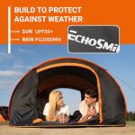 EchoSmile Instant Pop Up Camping Tent, 2/4/6 Person, Easy Setup Tent, Water Resistant Dome, Portable with Carry Bag