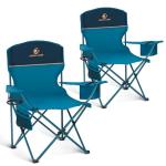 ALPHA CAMP Camping Chairs 2 Pack, Heavy Duty Folding Chair with 3-Can Cooler Bag, Portable Outdoor Chair with Side Pocket & Cup Holder for Adults, Collapsible for Tailgating, Beach, Fishing,Blue