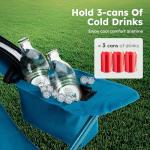 ALPHA CAMP Camping Chairs 2 Pack, Heavy Duty Folding Chair with 3-Can Cooler Bag, Portable Outdoor Chair with Side Pocket & Cup Holder for Adults, Collapsible for Tailgating, Beach, Fishing,Blue