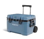 Igloo Trailmate 52Qt Wheeled Cooler, Insulated Hard Shell Ice Chest, Modern Blue