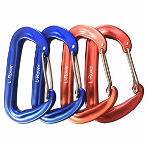 L-Rover Carabiner,12KN Lightweight Heavy Duty Carabiner Clips,Aluminium Wiregate Caribeaners for Hammocks,Camping, Key Chains, Outdoor and Gym etc,Hiking & Utility