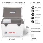 Engel UC13 13qt Leak-Proof, Air Tight, Drybox Cooler and Small Hard Shell Lunchbox for Men and Women in Artic Blue
