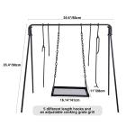 REDCAMP Swing Campfire Grill Stand - Collapsible Campfire Cooking Rack with 6 Hooks & Iron Grill Grate, Portable Dutch Oven Hanger for Outdoor Camping, Cookware, Bonfire, Rectangle