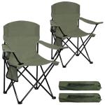 SAILARY 2 Pack Folding Camping Chair with Cup Holder & Side Storage Bag, 300lb Capacity, Lightweight 5.5lbs Portable for Beach, Picnic, Sport, Green