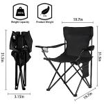 Damei century Folding Camping Chairs- Lightweight, Portable Chair for Beach, Lawn, Outdoor Sports, 2PCS Black