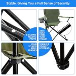 SAILARY 2 Pack Folding Camping Chair with Cup Holder & Side Storage Bag, 300lb Capacity, Lightweight 5.5lbs Portable for Beach, Picnic, Sport, Green