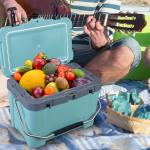 YELLOW JACKET 27 Quart Ice Cooler, Portable Ice Chest Hard Cooler Box with Retention Insulation and Heavy Duty Handle for Camping, Picnic, Beach, Drink, Beverage, Fishing,Blue