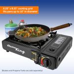 Flame King YSNVT-505-B Dual Fuel Butane & Propane Gas Camping Stove with Single Burner, Portable and Great for Outdoor Cooking, Backpacking