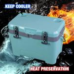 YELLOW JACKET 27 Quart Ice Cooler, Portable Ice Chest Hard Cooler Box with Retention Insulation and Heavy Duty Handle for Camping, Picnic, Beach, Drink, Beverage, Fishing,Blue