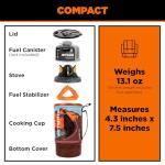 Jetboil Flash 1.0L Portable Fast Boil Stove for Camping and Backpacking with 1-Step Auto Ignition, New for 2025, Propane/Isobutane Burner with Cooking Cup, Mountainscape