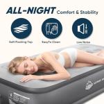 JUITOY Twin Air Mattress with Built in Pump Newly Upgraded one-Touch air Mattress with pillowNo Peculiar Smell for Camping,Home,Guests & Portable Travel,18"/440lbs Max Blow Up Bed Gray