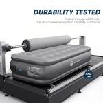 JUITOY Twin Air Mattress with Built in Pump Newly Upgraded one-Touch air Mattress with pillowNo Peculiar Smell for Camping,Home,Guests & Portable Travel,18"/440lbs Max Blow Up Bed Gray